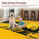 Ultra Soft Area Rug, Non Slip, Stain Resistant, Washable Area Rugs for Living Room, Bedroom, Radiant Abstract Animal Texture(Yellow)
