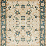 Ultra Soft Area Rug, Non Slip, Stain Resistant, Washable Area Rugs for Living Room, Bedroom, Elegant Vintage Floral Accents(Beige)
