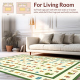 Ultra Soft Area Rug, Non Slip, Stain Resistant, Washable Area Rugs for Living Room, Bedroom, Gentle Beige Circle Educational Play(Brown)