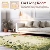 Ultra Soft Area Rug, Non Slip, Stain Resistant, Washable Area Rugs for Living Room, Bedroom, Elegant Insect Motif Aesthetic(Beige)