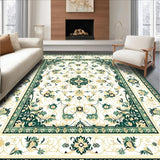 Ultra Soft Area Rug, Non Slip, Stain Resistant, Washable Area Rugs for Living Room, Bedroom, Non Slip Hallway Runner Beige/Green(Ivory)