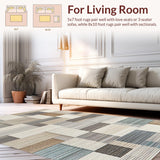 Ultra Soft Area Rug, Non Slip, Stain Resistant, Washable Area Rugs for Living Room, Bedroom, Natural Tone Pet-Friendly Meditation Space Rug(Beige)