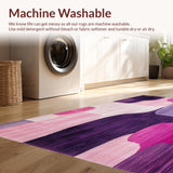 Ultra Soft Area Rug, Non Slip, Stain Resistant, Washable Area Rugs for Living Room, Bedroom, Artistic Washable Area Rug Featuring Soft Pinks and Deep Purples(Pink)