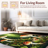 Ultra Soft Area Rug, Non Slip, Stain Resistant, Washable Area Rugs for Living Room, Bedroom, Rustic Nature-Inspired Floral Charm(Green)