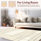 Ultra Soft Area Rug, Non Slip, Stain Resistant, Washable Area Rugs for Living Room, Bedroom, Neutral Area Modern Geometric(Beige)