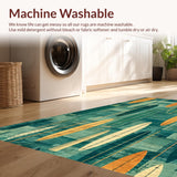 Ultra Soft Area Rug, Non Slip, Stain Resistant, Washable Area Rugs for Living Room, Bedroom, Surf Mat Tropical Bathroom Area Rug Surfboard Non Slip Design(Blue)