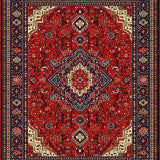 Ultra Soft Area Rug, Non Slip, Stain Resistant, Washable Area Rugs for Living Room, Bedroom, Traditional Red Dining Room Washable Area Rug(Red)