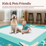 Ultra Soft Area Rug, Non Slip, Stain Resistant, Washable Area Rugs for Living Room, Bedroom, Rustic Ocean-Inspired Texture(Blue)