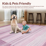 Ultra Soft Area Rug, Non Slip, Stain Resistant, Washable Area Rugs for Living Room, Bedroom, Sophisticated Minimalist Plush Touch(Purple)