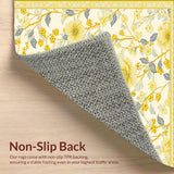 Cream Scallop Abstract Floral Area Whimsical Style(Yellow)
