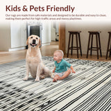 Ultra Soft Area Rug, Non Slip, Stain Resistant, Washable Area Rugs for Living Room, Bedroom, Elegant Monochrome Diamond Pattern(Black)