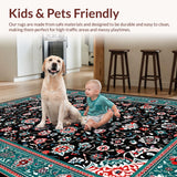 Ultra Soft Area Rug, Non Slip, Stain Resistant, Washable Area Rugs for Living Room, Bedroom, Rustic Black Geometric Tapestry(Black)