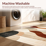 Ultra Soft Area Rug, Non Slip, Stain Resistant, Washable Area Rugs for Living Room, Bedroom, Sophisticated Vintage Textured Pattern(Beige)