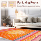 Ultra Soft Area Rug, Non Slip, Stain Resistant, Washable Area Rugs for Living Room, Bedroom, Lively Bright Spectrum Visual Delight(Orange)