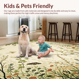Ultra Soft Area Rug, Non Slip, Stain Resistant, Washable Area Rugs for Living Room, Bedroom, Chic Abstract Insect Imagery(Beige)