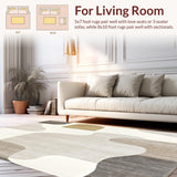 Ultra Soft Area Rug, Non Slip, Stain Resistant, Washable Area Rugs for Living Room, Bedroom, Abstract Feline Beige Area Scratching Mat for Happy Paws & Furniture(Beige)