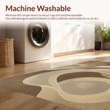 Ultra Soft Area Rug, Non Slip, Stain Resistant, Washable Area Rugs for Living Room, Bedroom, Timeless Organic Fluid Patterns(Beige)