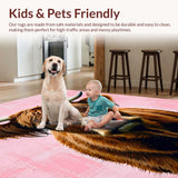 Ultra Soft Area Rug, Non Slip, Stain Resistant, Washable Area Rugs for Living Room, Bedroom, Whimsical Pink Brown Pattern(Brown)