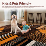 Ultra Soft Area Rug, Non Slip, Stain Resistant, Washable Area Rugs for Living Room, Bedroom, Eclectic Tiger Skin Aesthetic(Orange)