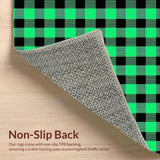 Charming Rustic Green Plaid Motif(Green)