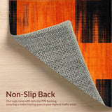 Ultra Soft Area Rug, Non Slip, Stain Resistant, Washable Area Rugs for Living Room, Bedroom, Rich Burnt Orange Textured Motif(Orange)