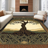 Ultra Soft Area Rug, Non Slip, Stain Resistant, Washable Area Rugs for Living Room, Bedroom, Elegant Gold and Brown Harmony(Brown)