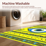 Ultra Soft Area Rug, Non Slip, Stain Resistant, Washable Area Rugs for Living Room, Bedroom, Elegant Colorful Medallion Style(Yellow)