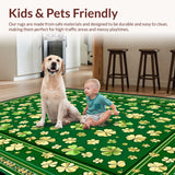 Ultra Soft Area Rug, Non Slip, Stain Resistant, Washable Area Rugs for Living Room, Bedroom, Seasonal Nature-Inspired Welcome Mat(Green)