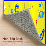 Ultra Soft Area Rug, Non Slip, Stain Resistant, Washable Area Rugs for Living Room, Bedroom, Planetary Cheerful Educational Concept(Yellow)