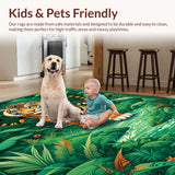 Ultra Soft Area Rug, Non Slip, Stain Resistant, Washable Area Rugs for Living Room, Bedroom, Playful Contemporary Animal Aesthetic(Green)