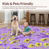 Ultra Soft Area Rug, Non Slip, Stain Resistant, Washable Area Rugs for Living Room, Bedroom, Luxurious Purple Petal Theme(Purple)