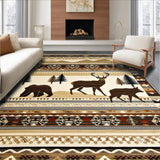 Ultra Soft Area Rug, Non Slip, Stain Resistant, Washable Area Rugs for Living Room, Bedroom, Charming Vintage Wildlife Art(Beige)
