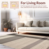 Ultra Soft Area Rug, Non Slip, Stain Resistant, Washable Area Rugs for Living Room, Bedroom, Artful Rustic Streaked Composition(Beige)