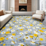 Ultra Soft Area Rug, Non Slip, Stain Resistant, Washable Area Rugs for Living Room, Bedroom, Contemporary Soft Hue Blooms(Gray)