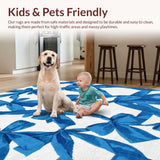 Ultra Soft Area Rug, Non Slip, Stain Resistant, Washable Area Rugs for Living Room, Bedroom, Graceful Azure Bow Tie Decorative Rug With Girlish Aesthetic For Chic Spaces(Blue)