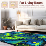 Ultra Soft Area Rug, Non Slip, Stain Resistant, Washable Area Rugs for Living Room, Bedroom, Abyssal Kraken Swirl Area Rug(Blue)