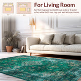 Ultra Soft Area Rug, Non Slip, Stain Resistant, Washable Area Rugs for Living Room, Bedroom, Classic Ornate Medallion Patterns(Blue)