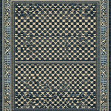 Ultra Soft Area Rug, Non Slip, Stain Resistant, Washable Area Rugs for Living Room, Bedroom, Trendy Neutral Toned Diamond Pattern(Blue)