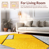 Ultra Soft Area Rug, Non Slip, Stain Resistant, Washable Area Rugs for Living Room, Bedroom, Bright Yellow Non-Shedding Playroom Rug(Yellow)