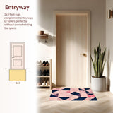 Ultra Soft Area Rug, Non Slip, Stain Resistant, Washable Area Rugs for Living Room, Bedroom, Navy Blue Yoga Mat Modern Area Carpet(Pink)