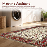 Ultra Soft Area Rug, Non Slip, Stain Resistant, Washable Area Rugs for Living Room, Bedroom, Chic Geometric Tiled Arrangement(Red)