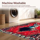 Ultra Soft Area Rug, Non Slip, Stain Resistant, Washable Area Rugs for Living Room, Bedroom, Nature-Inspired Sika Deer Faux Hide Carpet(Red)