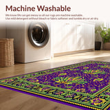 Ultra Soft Area Rug, Non Slip, Stain Resistant, Washable Area Rugs for Living Room, Bedroom, Seasonal Abstract Festive Aesthetic(Purple)