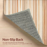 Ultra Soft Area Rug, Non Slip, Stain Resistant, Washable Area Rugs for Living Room, Bedroom, Beige Burnt Orange Linear Chevron Contemporary Farmhouse Design(Orange)