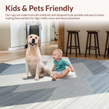Ultra Soft Area Rug, Non Slip, Stain Resistant, Washable Area Rugs for Living Room, Bedroom, Chic 3D Layered Bubble Motif(Gray)