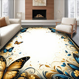 Ultra Soft Area Rug, Non Slip, Stain Resistant, Washable Area Rugs for Living Room, Bedroom, Vibrant Nature-Inspired Print(Gold)