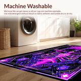 Ultra Soft Area Rug, Non Slip, Stain Resistant, Washable Area Rugs for Living Room, Bedroom, Colorful UV Reactive Elements(Purple)