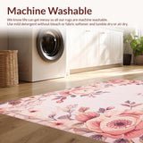 Ultra Soft Area Rug, Non Slip, Stain Resistant, Washable Area Rugs for Living Room, Bedroom, Contemporary Circular Plush Dreamscape(Pink)