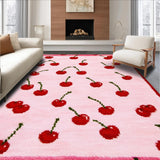 Ultra Soft Area Rug, Non Slip, Stain Resistant, Washable Area Rugs for Living Room, Bedroom, Adorable Cartoon Fruit Design(Pink)
