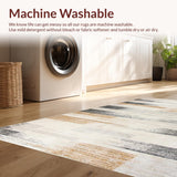 Ultra Soft Area Rug, Non Slip, Stain Resistant, Washable Area Rugs for Living Room, Bedroom, Chic Distressed Animal Motif(Gray)
